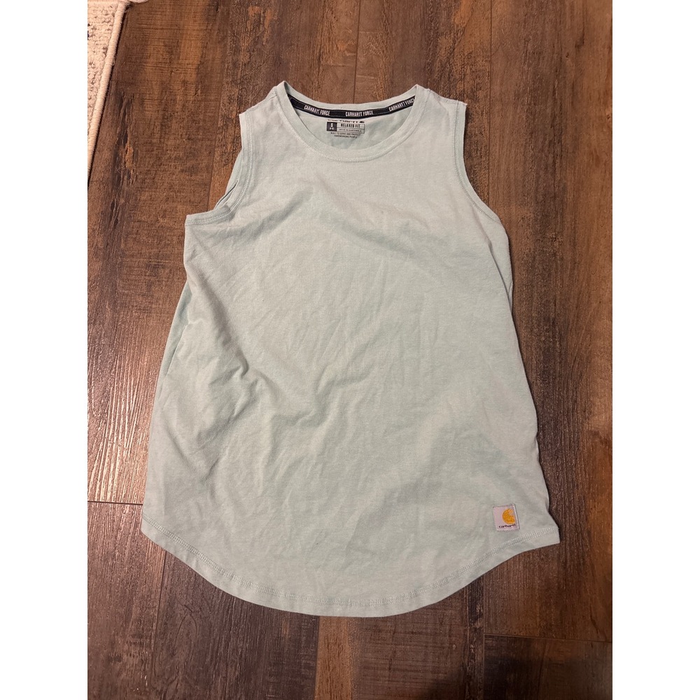 Carhartt Force Relaxed Fit Tank Top Women Small Mint Green Sleeveless Shirt